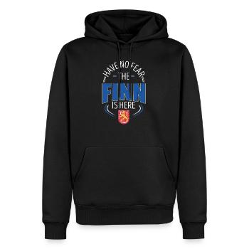 Finlande - Sweat à capuche Premium bio Homme - noir - Devant - Nico (187cm)