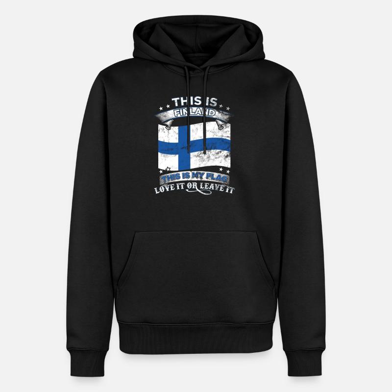 FINNLAND - Männer Premium Bio Hoodie - Schwarz