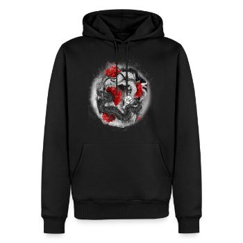 Der Drache, Ryu, ist ein mythisches Wassertier - Männer Premium Bio Hoodie - Schwarz - Vorne - Nico (187cm)