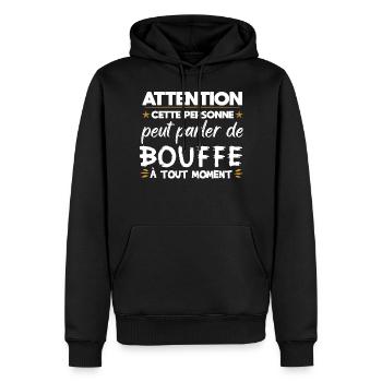 Bouffe manger nourriture cadeau drôle - Sweat à capuche Premium bio Homme - noir - Devant - Nico (187cm)