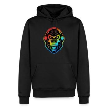 Casque de gorille en colère coloré - Sweat à capuche Premium bio Homme - noir - Devant - Nico (187cm)
