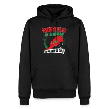 Maroc Appelez - Sweat à capuche Premium bio Homme - noir - Devant - Nico (187cm)
