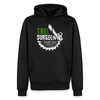 Bois bois bûcheron bois bois scie à chaîne forêt - Sweat à capuche Premium bio Homme - noir - Devant - Nico (187cm)
