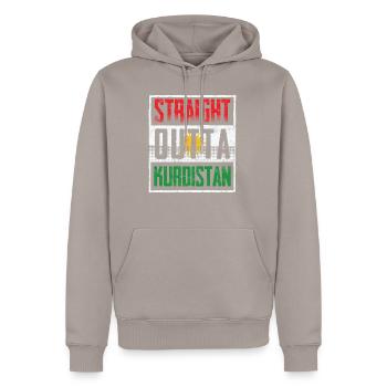 Direkt Aus Kurdistan - Männer Premium Bio Hoodie - Taupe - Vorne - Nico (187cm)