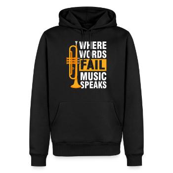 Trumpet brass band music trumpeter - Men’s Premium Organic Hoodie - black - Front - Nico (187cm)