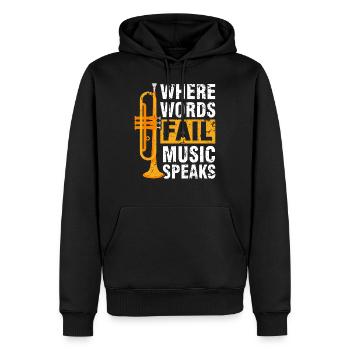 Trumpet brass band music trumpeter - Men’s Premium Organic Hoodie - black - Front - Nico (187cm)