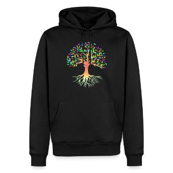 Mutter Natur Wurzeln Baum Lebensbaum - Männer Premium Bio Hoodie - Schwarz - Vorne - Nico (187cm)