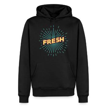 Fresh - Männer Premium Bio Hoodie - Schwarz - Vorne - Nico (187cm)