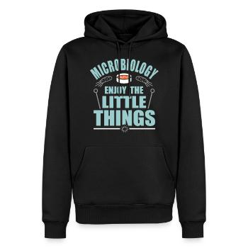 microbiology - Men’s Premium Organic Hoodie - black - Front - Nico (187cm)