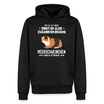 Emotionaler Zusammenbruch Meerschweinchen hier - Männer Premium Bio Hoodie - Schwarz - Vorne - Nico (187cm)