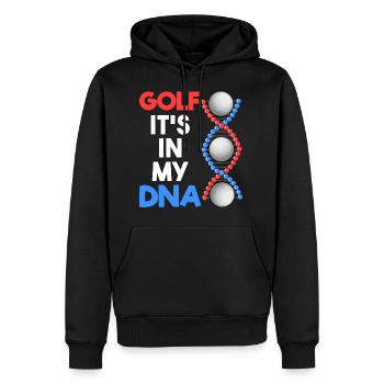 Golf It’s in my DNA golfeurs golfeurs - Sweat à capuche Premium bio Homme - noir - Devant - Nico (187cm)