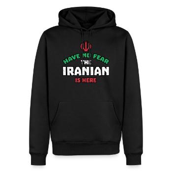 Cadeau de l'Iran pour les Iraniens, racines iraniennes - Sweat à capuche Premium bio Homme - noir - Devant - Nico (187cm)
