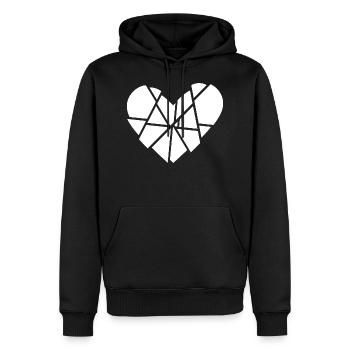 Herz Gebrochen Scherben Splitter Anti Valentinstag - Männer Premium Bio Hoodie - Schwarz - Vorne - Nico (187cm)