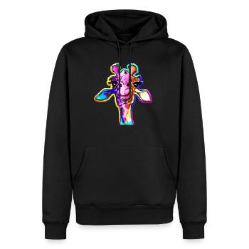 Regenbogen Giraffe Punk Giraffe Rainbow - Männer Premium Bio Hoodie - Schwarz - Vorne - Nico (187cm)
