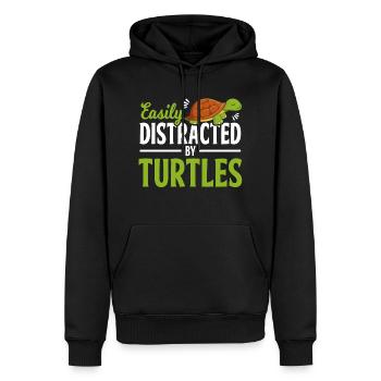 Tortue de terre et tortue aquatique - Sweat à capuche Premium bio Homme - noir - Devant - Nico (187cm)