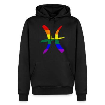 LGBT Gay Pride Flag Pisces Zodiac Sign - Men’s Premium Organic Hoodie - black - Front - Nico (187cm)