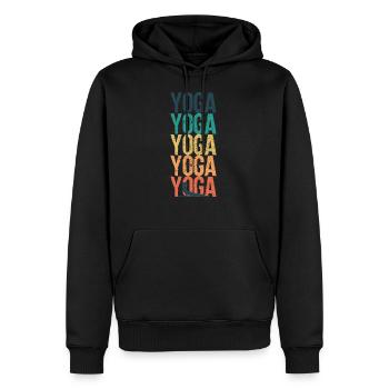 YOGA YOGA YOGA - Sweat à capuche Premium bio Homme - noir - Devant - Nico (187cm)