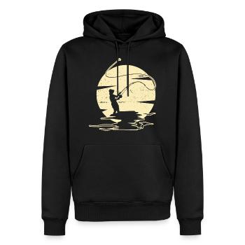 Fliegenfischen Fischen Angeln Angler Fischer - Männer Premium Bio Hoodie - Schwarz - Vorne - Nico (187cm)