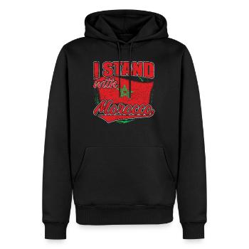 MAROC - Sweat à capuche Premium bio Homme - noir - Devant - Nico (187cm)