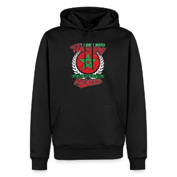 Maroc - Sweat à capuche Premium bio Homme - noir - Devant - Nico (187cm)