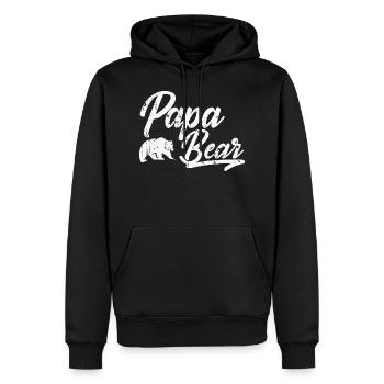 Papabär - Männer Premium Bio Hoodie - Schwarz - Vorne - Nico (187cm)