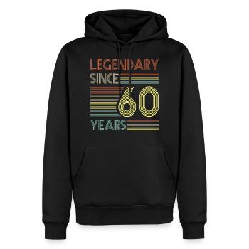 60 anniversaires légendaires depuis 60 ans - Sweat à capuche Premium bio Homme - noir - Devant - Nico (187cm)
