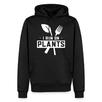 Ich Werde Von Pflanzen Angetrieben Pflanze Gemüse - Männer Premium Bio Hoodie - Schwarz - Vorne - Nico (187cm)