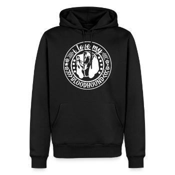 J’aime mon bloodhound - Sweat à capuche Premium bio Homme - noir - Devant - Nico (187cm)