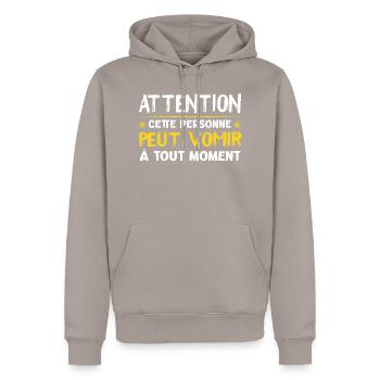 Vomito cadeau drôle alcool vomir - Sweat à capuche Premium bio Homme - taupe - Devant - Nico (187cm)