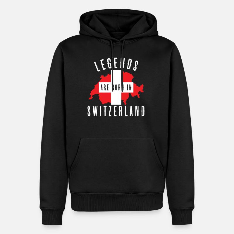 Schweiz - Männer Premium Bio Hoodie - Schwarz