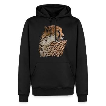 Gepard - Männer Premium Bio Hoodie - Schwarz - Vorne - Nico (187cm)