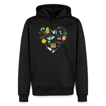Jardinier jardinier - Sweat à capuche Premium bio Homme - noir - Devant - Nico (187cm)
