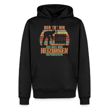 Der tut nix der will nur Heizung reparieren - Männer Premium Bio Hoodie - Schwarz - Vorne - Nico (187cm)