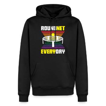 Roundnet Everyday | Spike Ball Spikeball Fun - Männer Premium Bio Hoodie - Schwarz - Vorne - Nico (187cm)