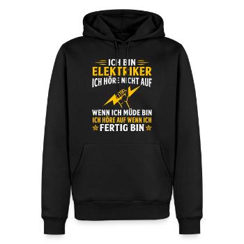ich bin elektriker geschenk für elektriker - Männer Premium Bio Hoodie - Schwarz - Vorne - Nico (187cm)