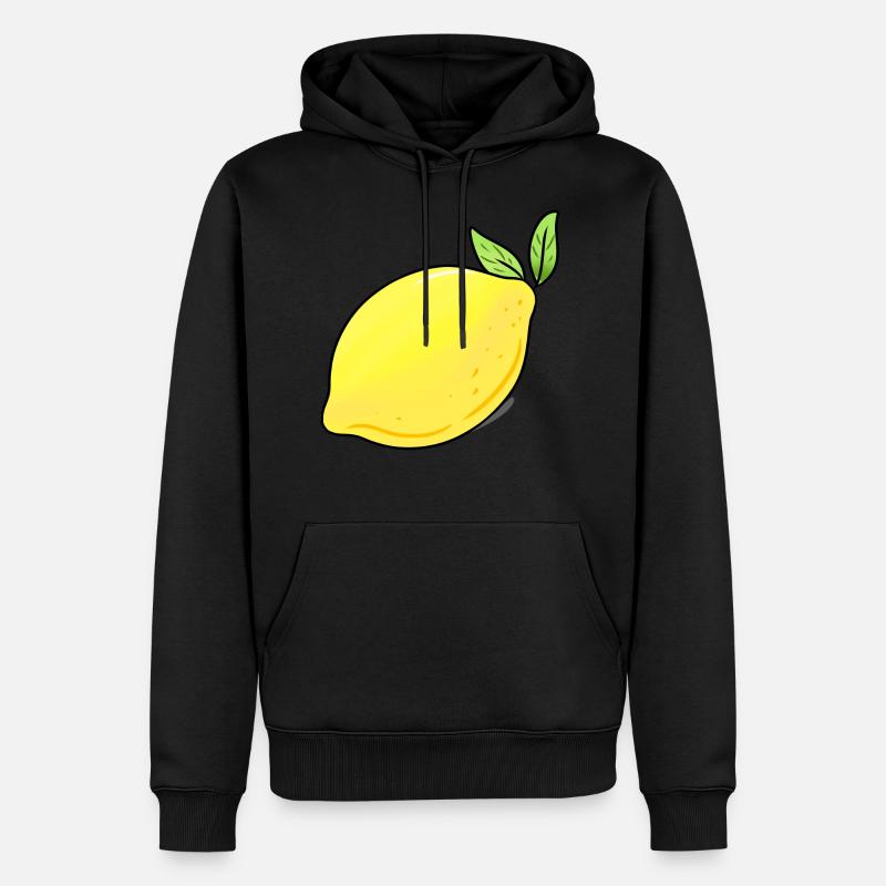 Zitrone - Männer Premium Bio Hoodie - Schwarz