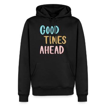Déclaration de bons moments à venir - Sweat à capuche Premium bio Homme - noir - Devant - Nico (187cm)