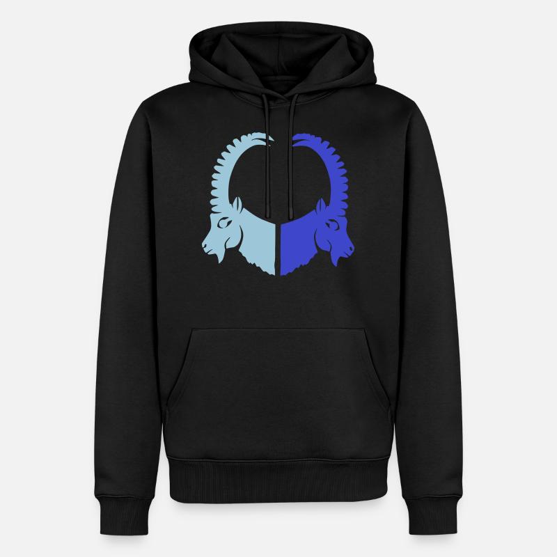 Steinbock Tier Sternzeichen - Männer Premium Bio Hoodie - Schwarz