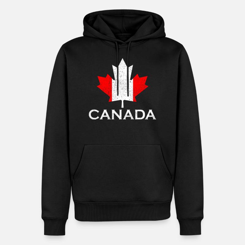 Canada feuille d’érable drapeau Vintage - Sweat à capuche Premium bio Homme - noir