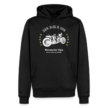 Motorrad Biker Opa Großvater - Männer Premium Bio Hoodie - Schwarz - Vorne - Nico (187cm)