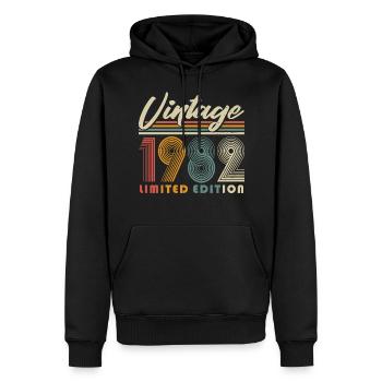 1982 Jahrgang Vintage Retro Geburtstag - Männer Premium Bio Hoodie - Schwarz - Vorne - Nico (187cm)