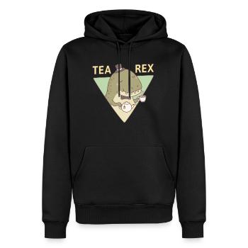 Süßer Dinosaurier Tee Rex - Männer Premium Bio Hoodie - Schwarz - Vorne - Nico (187cm)