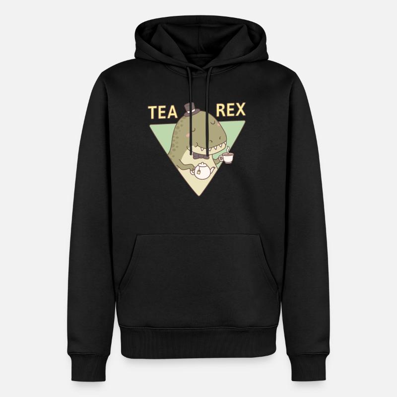 Süßer Dinosaurier Tee Rex - Männer Premium Bio Hoodie - Schwarz