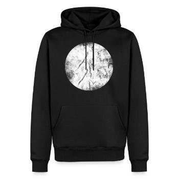 cercle blanc I grunge Géométrie forme ronde - Sweat à capuche Premium bio Homme - noir - Devant - Nico (187cm)