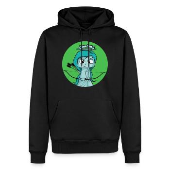 douce statue de la Liberté, archer, tir à l’arc - Sweat à capuche Premium bio Homme - noir - Devant - Nico (187cm)