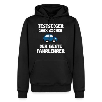Fahrlehrer Fahrschullehrer Führerscheinprüfung - Männer Premium Bio Hoodie - Schwarz - Vorne - Nico (187cm)