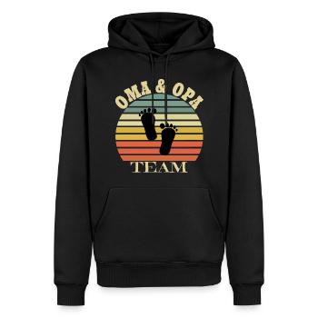 Oma & Opa - Männer Premium Bio Hoodie - Schwarz - Vorne - Nico (187cm)