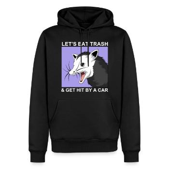 Mangeons des ordures et faisons-nous frapper par une voiture - Sweat à capuche Premium bio Homme - noir - Devant - Nico (187cm)