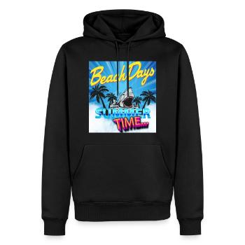 Heure d'été - Sweat à capuche Premium bio Homme - noir - Devant - Nico (187cm)
