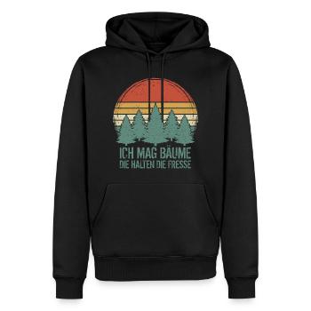 Wandern Wald - Männer Premium Bio Hoodie - Schwarz - Vorne - Nico (187cm)